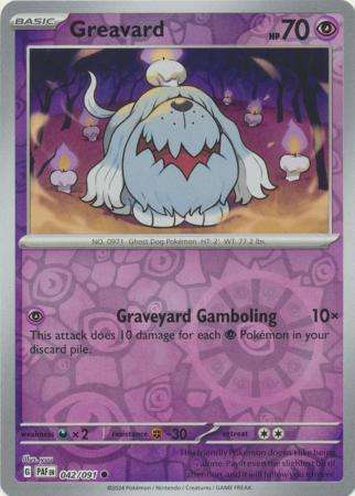 Pokemon Trading Card Game - Greavard - 042/091 - Common Reverse Holo Scarlet & Violet: Paldean Fates