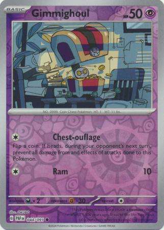 Pokemon Trading Card Game - Gimmighoul - 044/091 - Common Reverse Holo Scarlet & Violet: Paldean Fat