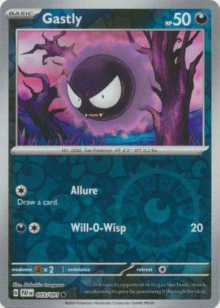Pokemon Trading Card Game - Gastly - 055/091 - Common Reverse Holo Scarlet & Violet: Paldean Fates