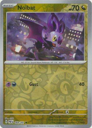 Pokemon Trading Card Game - Noibat - 068/091 - Common Reverse Holo Scarlet & Violet: Paldean Fates
