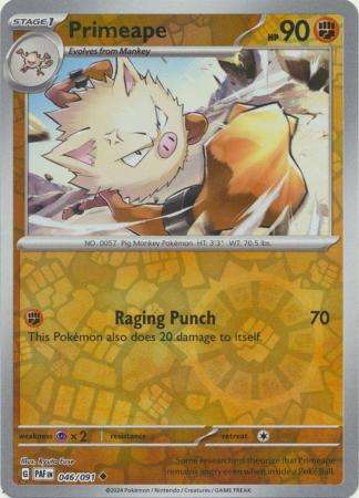 Pokemon Trading Card Game - Primeape - 046/091 - Uncommon Reverse Holo Scarlet & Violet: Paldean Fat