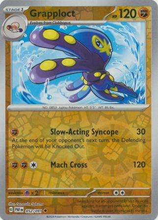 Pokemon Trading Card Game - Grapploct - 052/091 - Uncommon Reverse Holo Scarlet & Violet: Paldean Fa