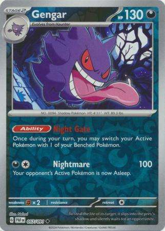 Pokemon Trading Card Game - Gengar - 057/091 - Uncommon Reverse Holo Scarlet & Violet: Paldean Fates