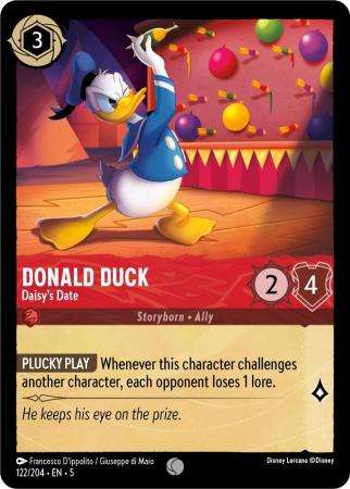 Disney Lorcana Trading Card Game - Donald Duck - Daisy's Date - 122/204 - Common Cold Foil