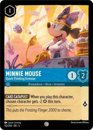 Disney Lorcana Trading Card Game - Minnie Mouse - Quick-Thinking Inventor - 152/204 - Common Cold Fo