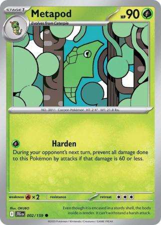 Pokemon Trading Card Game - Metapod - 002/159 - Common - Journey together