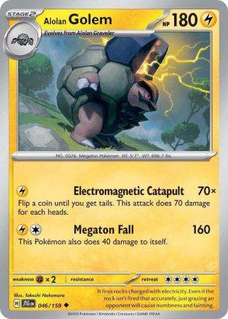 Pokemon Trading Card Game - Alolan Golem - 046/159 - Uncommon - Common Journey together