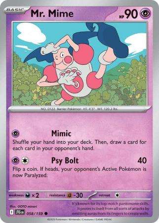 Pokemon Trading Card Game - Mr. Mime - 058/159 - Common - Journey together