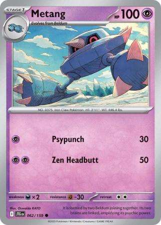 Pokemon Trading Card Game - Metang - 062/159 - Common - Journey together