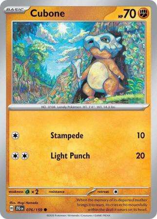 Pokemon Trading Card Game - Cubone - 076/159 - Common - Journey together