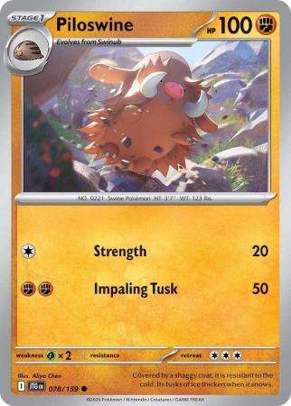 Pokemon Trading Card Game - Piloswine - 078/159 - Common - Journey together