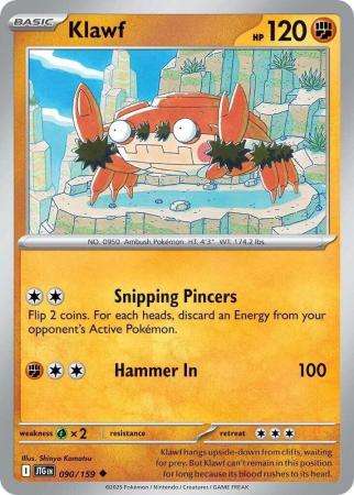 Pokemon Trading Card Game - Klawf - 090/159 - Uncommon Journey together