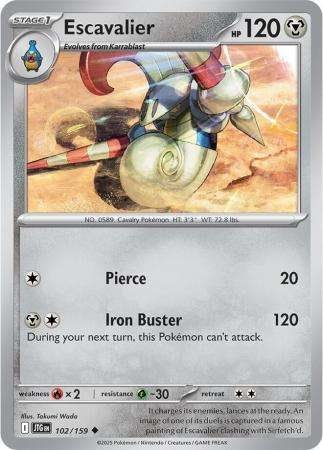 Pokemon Trading Card Game - Escavalier - 102/159 - Uncommon Journey together