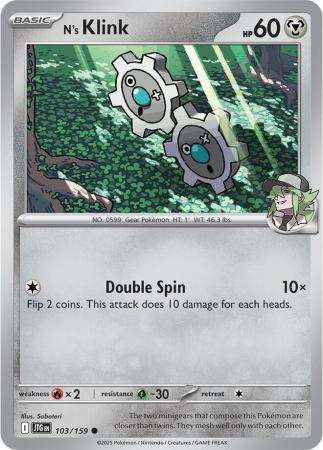 Pokemon Trading Card Game - N's Klink - 103/159 - Common Journey together