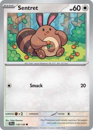 Pokemon Trading Card Game - Sentret - 118/159 - Common - Journey together