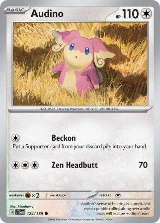 Pokemon Trading Card Game - Audino - 124/159 - Common - Journey together