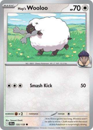 Pokemon Trading Card Game - Hop's Wooloo - 135/159 - Common - Journey together