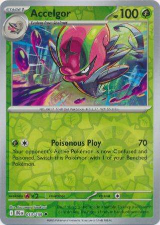 Pokemon Trading Card Game - Accelgor - 013/159 - Uncommon Reverse Holo Journey together