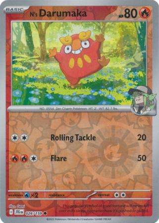 Pokemon Trading Card Game - N's Darumaka - 026/159 - Common Reverse Holo Journey together