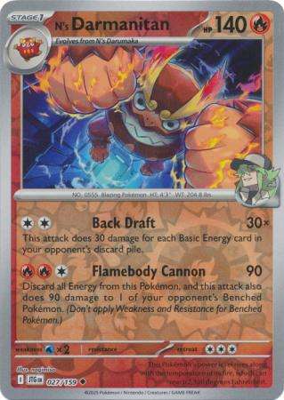 Pokemon Trading Card Game - N's Darmanitan - 027/159 - Uncommon Reverse Holo Journey together