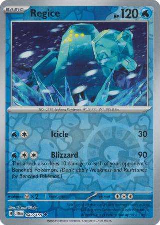 Pokemon Trading Card Game - Regice - 042/159 - Uncommon Reverse Holo Journey together