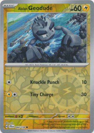 Pokemon Trading Card Game - Alolan Geodude - 044/159 - Common Reverse Holo Journey together