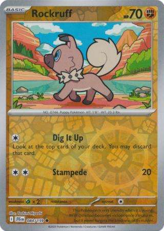 Pokemon Trading Card Game - Rockruff - 084/159 - Common Reverse Holo Journey together