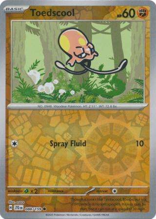 Pokemon Trading Card Game - Toedscool - 088/159 - Common Reverse Holo Journey together