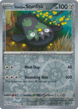 Pokemon Trading Card Game - Galarian Stunfisk - 106/159 - Common Reverse Holo Journey together