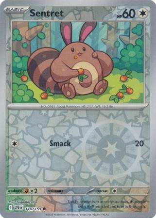 Pokemon Trading Card Game - Sentret - 118/159 - Common Reverse Holo Journey together