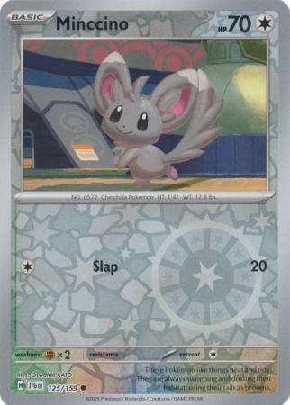 Pokemon Trading Card Game - Minccino - 125/159 - Common Reverse Holo Journey together