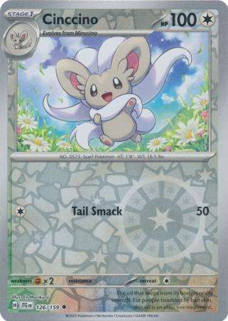 Pokemon Trading Card Game - Cinccino - 126/159 - Uncommon Reverse Holo Journey together