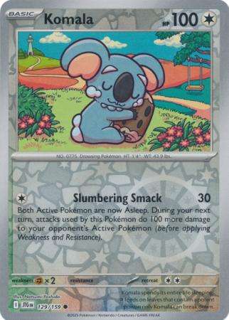 Pokemon Trading Card Game - Komala - 129/159 - Common Reverse Holo Journey together