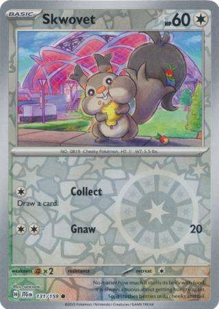 Pokemon Trading Card Game - Skwovet - 131/159 - Common Reverse Holo Journey together