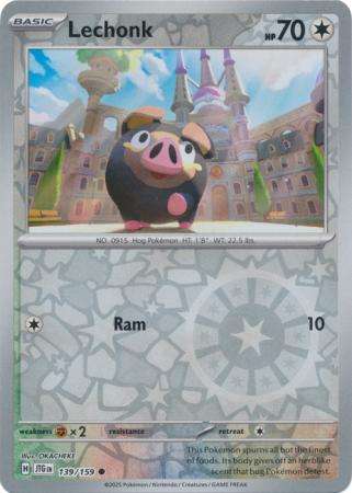 Pokemon Trading Card Game - Lechonk - 139/159 - Common Reverse Holo Journey together