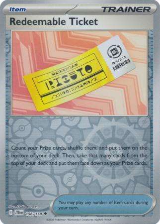 Pokemon Trading Card Game - Redeemable Ticket - 156/159 - Uncommon Reverse Holo Journey together