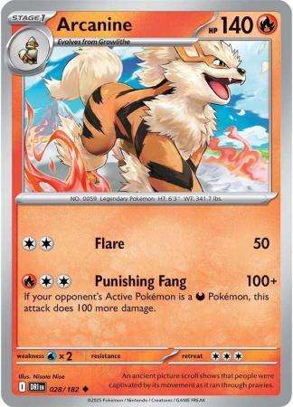 Pokemon Trading Card Game - Arcanine - 028/182 - Uncommon - Destined Rivals
