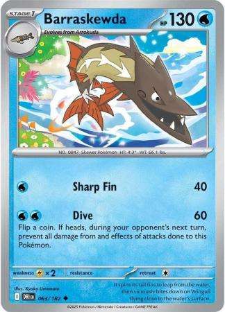 Pokemon Trading Card Game - Barraskewda - 063/182 - Uncommon - Destined Rivals