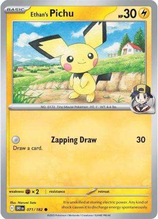 Pokemon Trading Card Game - Ethan's Pichu - 071/182 - Common - Destined Rivals