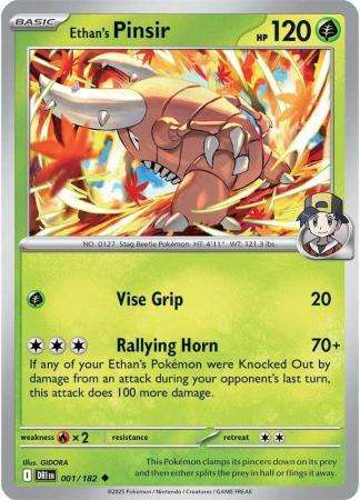 Pokemon Trading Card Game - Ethan's Pinsir - 001/182 - Uncommon - Destined Rivals
