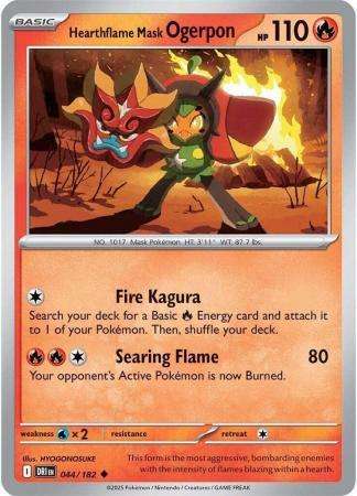 Pokemon Trading Card Game - Hearthflame Mask Ogerpon - 044/182 - Uncommon - Destined Rivals