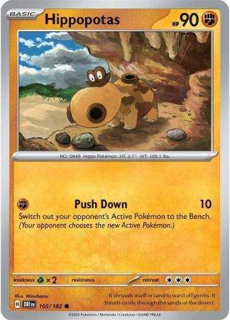 Pokemon Trading Card Game - Hippopotas - 105/182 - Common - Destined Rivals