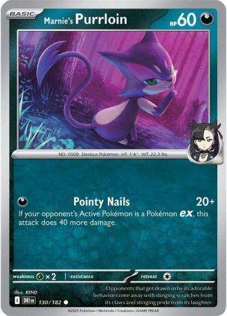 Pokemon Trading Card Game - Marnie's Purrloin - 130/182 - Common - Destined Rivals