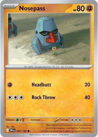 Pokemon Trading Card Game - Nosepass - 097/182 - Common - Destined Rivals