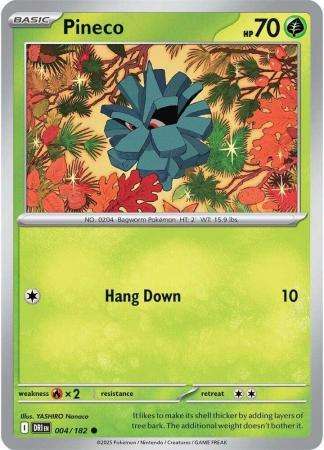 Pokemon Trading Card Game - Pineco - 004/182 - Common - Destined Rivals