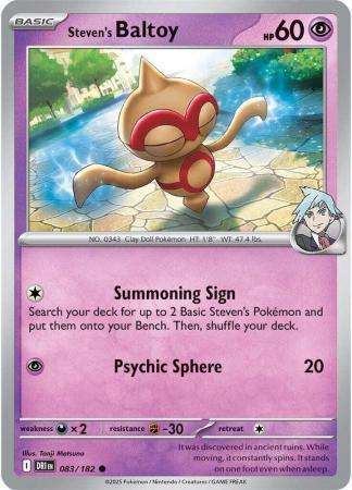 Pokemon Trading Card Game - Steven's Baltoy - 083/182 - Common - Destined Rivals