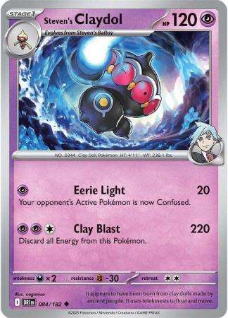 Pokemon Trading Card Game - Steven's Claydol - 084/182 - Uncommon - Destined Rivals