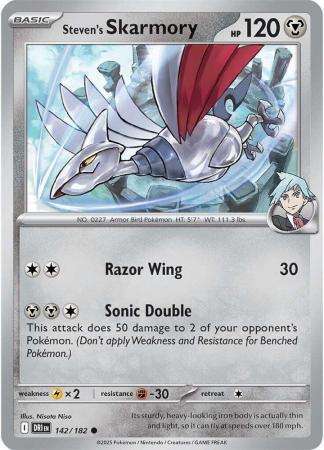 Pokemon Trading Card Game - Steven's Skarmory - 142/182 - Common - Destined Rivals