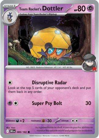 Pokemon Trading Card Game - Team Rocket's Dottler - 088/182 - Common - Destined Rivals