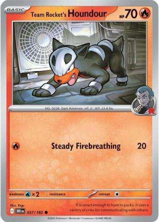 Pokemon Trading Card Game - Team Rocket's Houndour - 037/182 - Common - Destined Rivals